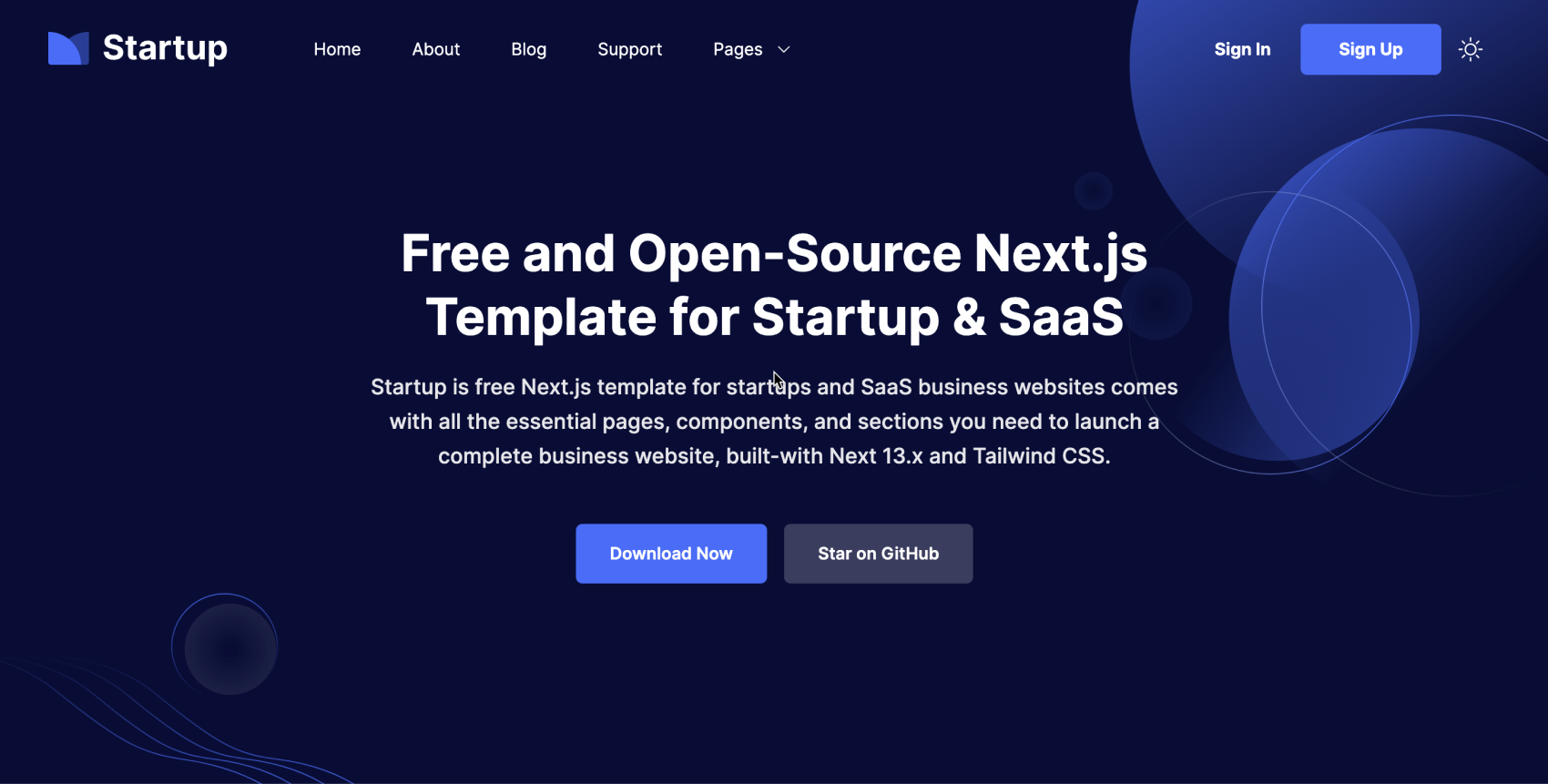 Startup Free Next.js Startup and SaaS Website Template Next.js